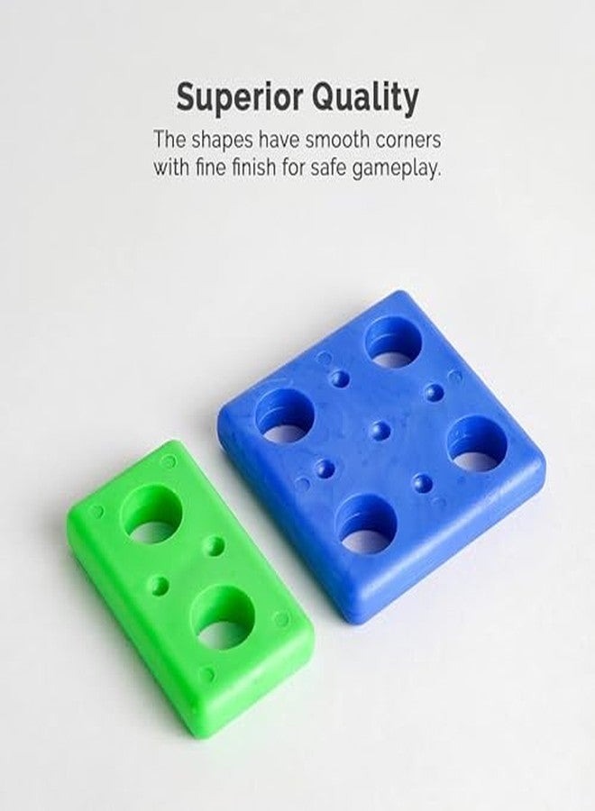 RAINBOW RIDERS® Square Shape Stacker Puzzle Game for Kids Geometric Shapes Circle Triangle Rectangle Square Pentagon Sorting & Stacking Educational Toy Shapes & Colour Recognition - Image 5